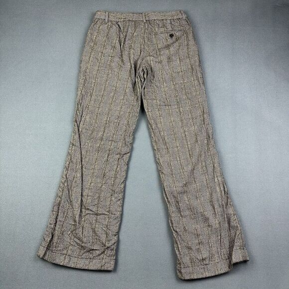 Theory Pants Womens 4 Black Plaid Wide Leg Flare Career Office Flannel Trouser* - Picture 6 of 16